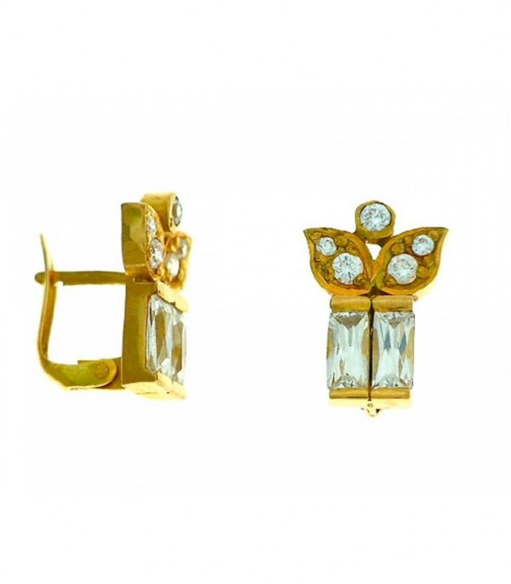 Pendientes Oro 18Ktes con Circonita