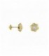 Pendientes Oro 18 Quilates Flor Tallada