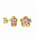 Pendientes Oro 18 Ktes Flor