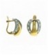 Pendientes Oro 18 Ktes Bicolor Circonitas